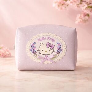 Hello Kitty Lavender Floral Makeup Bag